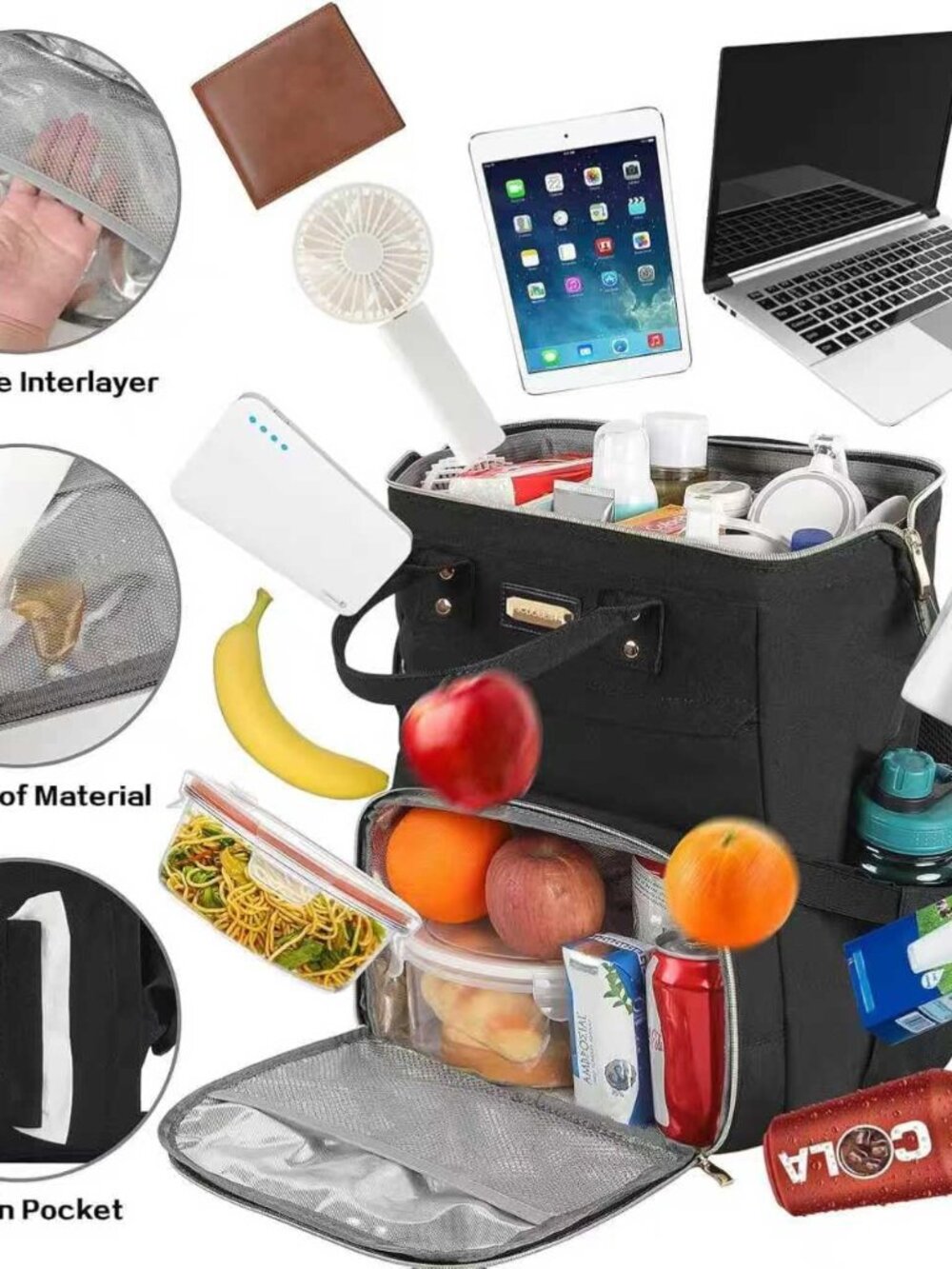JCDOBEST Lunch Bag Backpack, Insulated Cooler Backpack Lunch Box Laptop Backpack